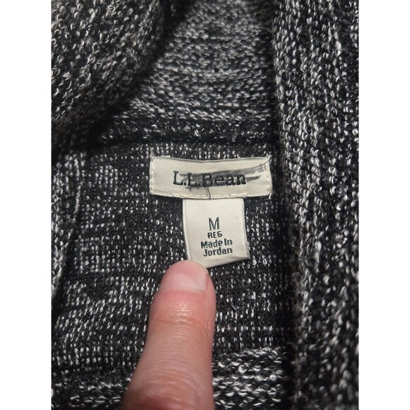 L.L. Bean Cowl Neck Pullover Sweater Size Medium Gray Black - Picture 3 of 9
